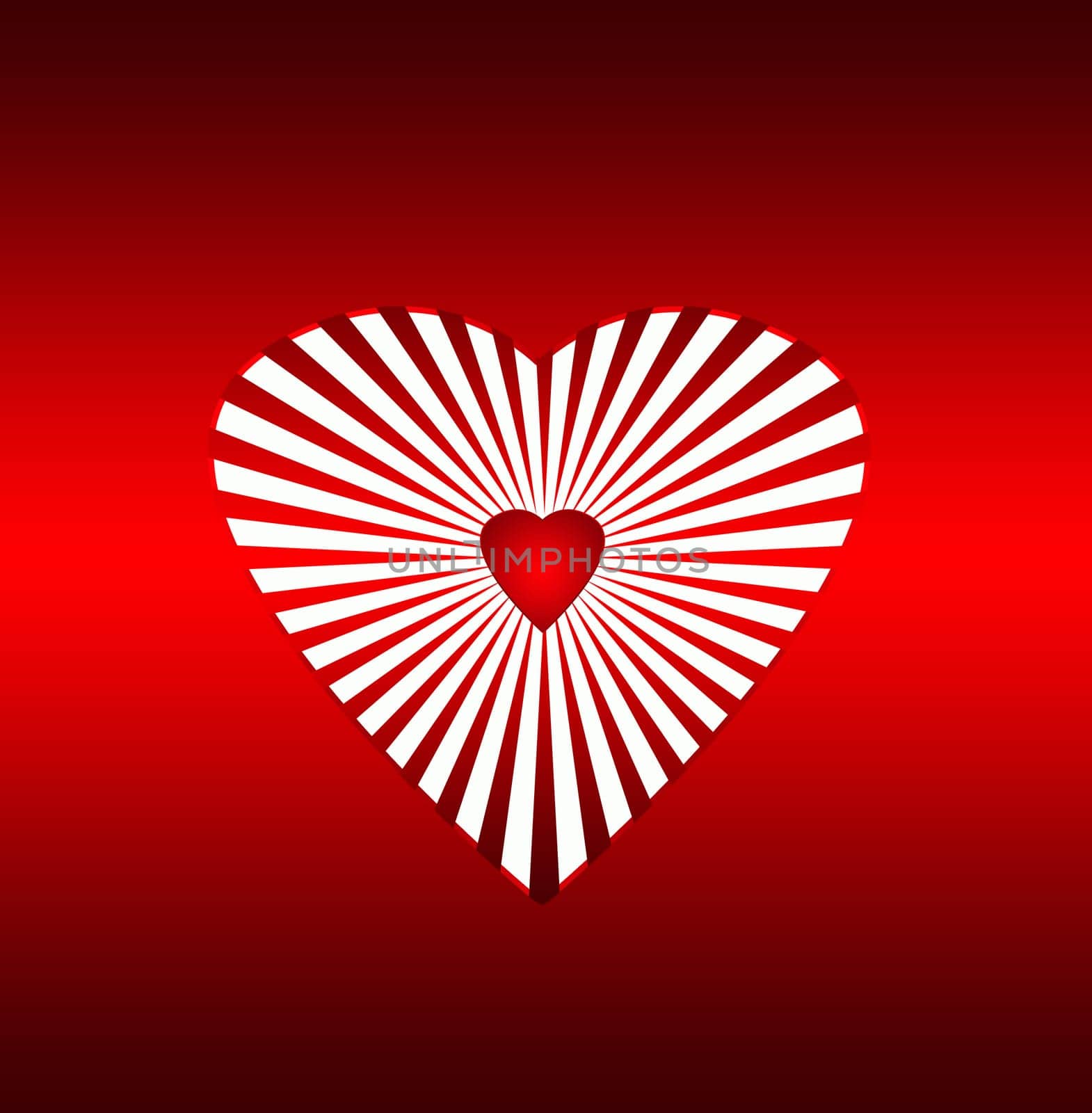Heart on red background illusion