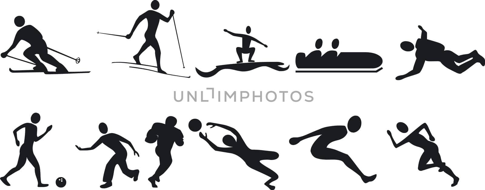 Illustration of Athlete Silouettes - Vector