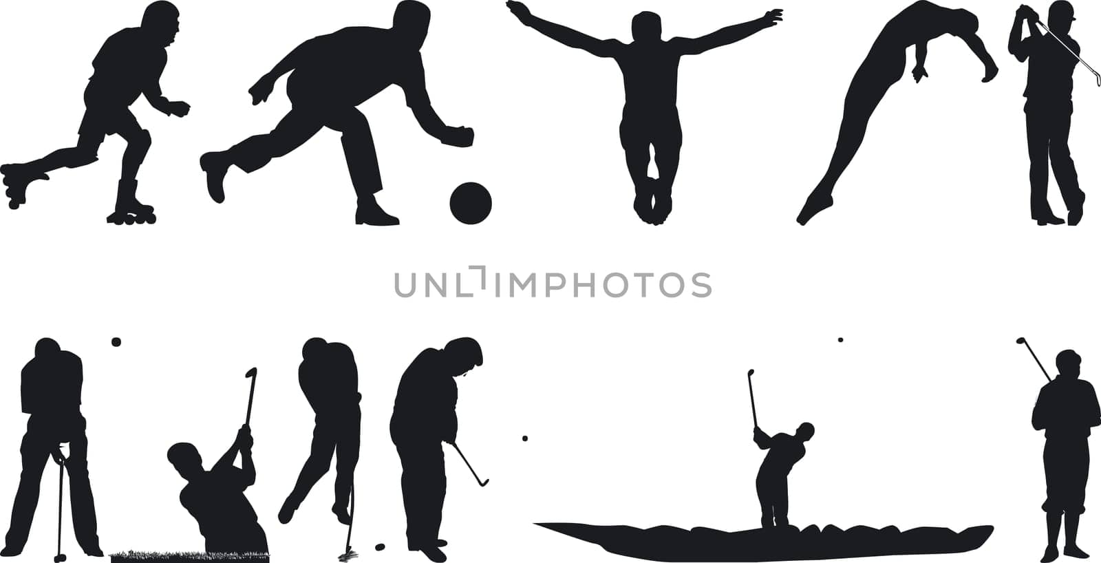 Illustration of Athlete Silouettes - Vector
