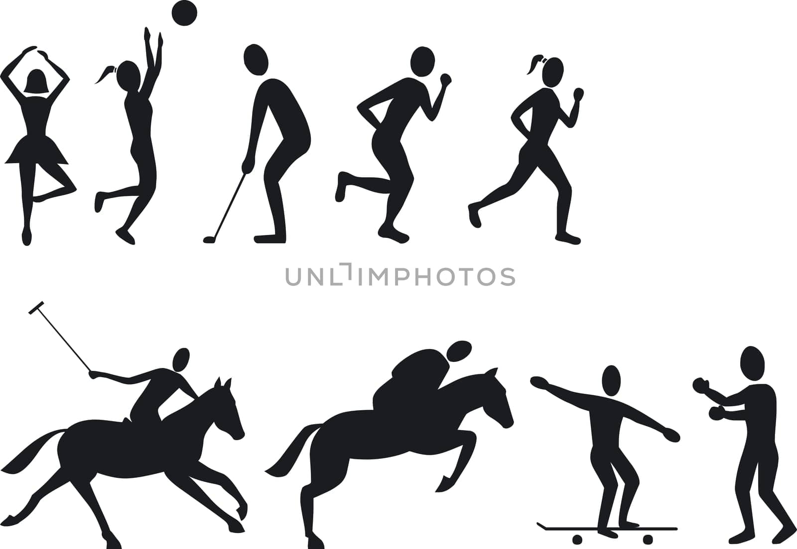Illustration of Athlete Silouettes - Vector