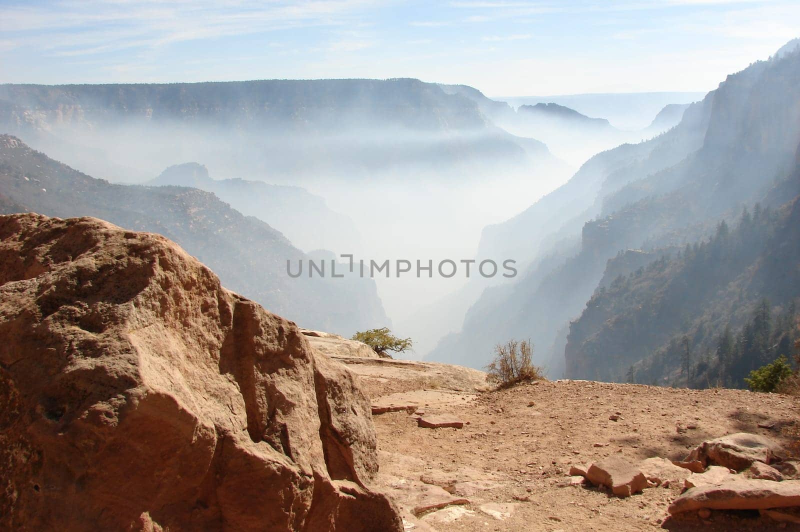 During the month of October there were controlled burns at the North Rim of the Grand Canyon. These were taken from the North Kaibab and Bright Angel trails.