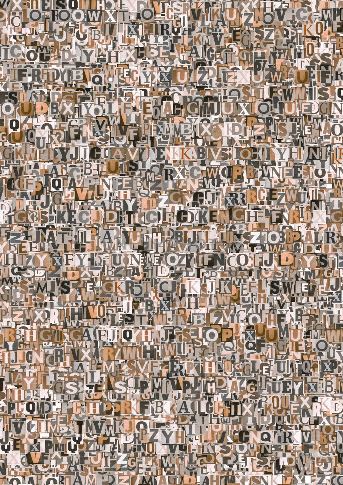 Illustrated abstract newspaper letters background