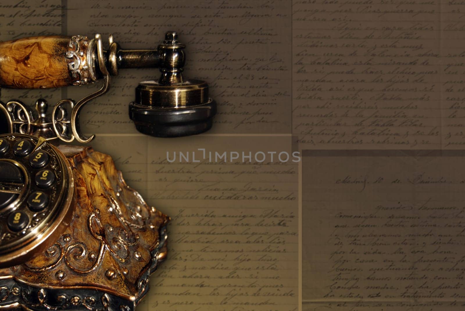Old phone on love letters.