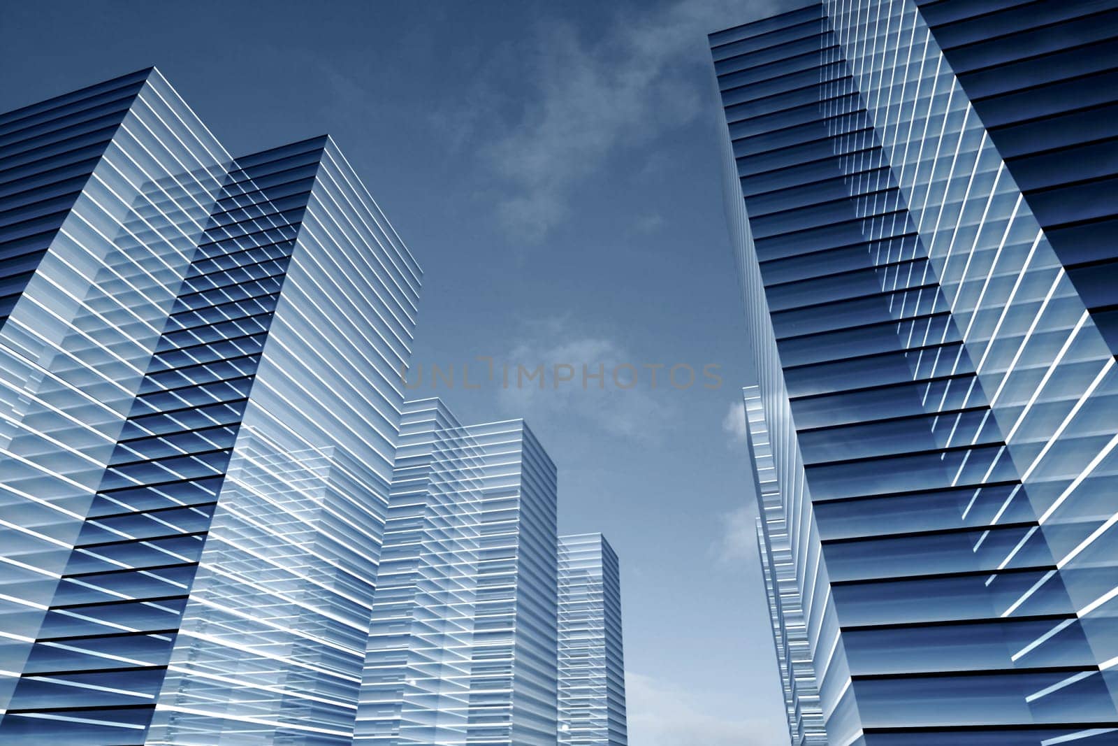 skyscrapers 3d in sky business concept