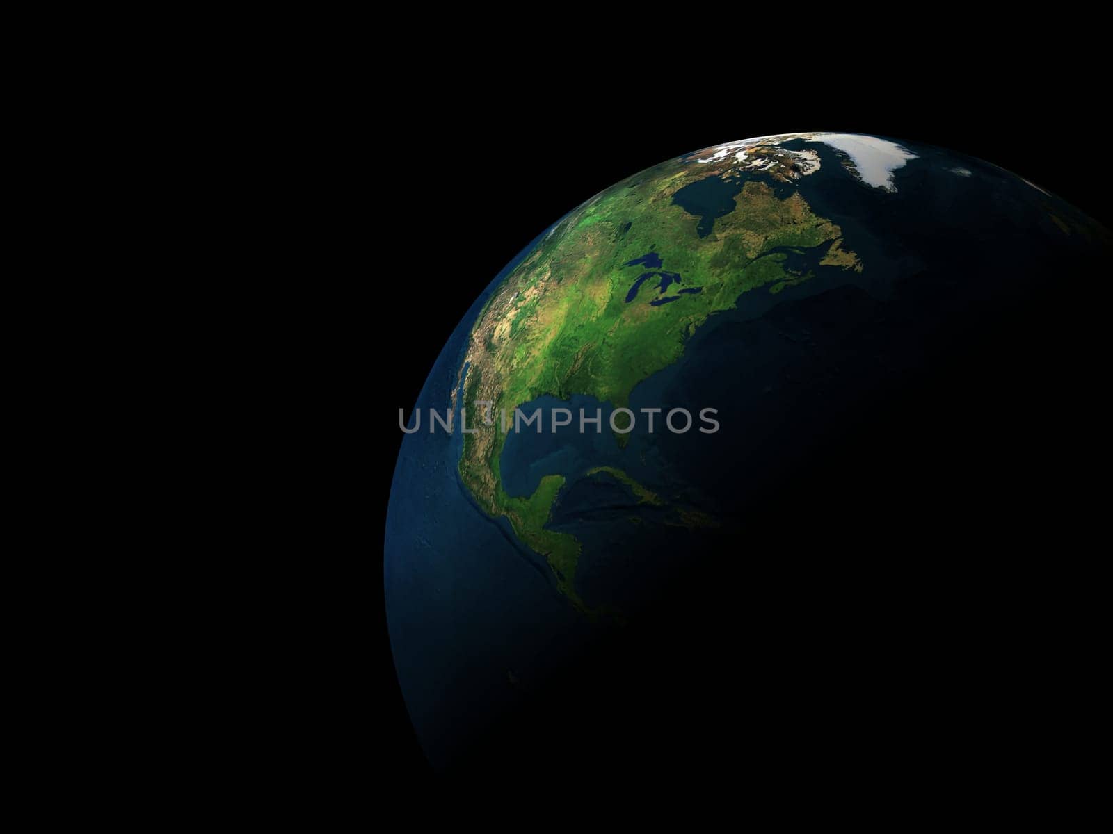 3d earth in black space