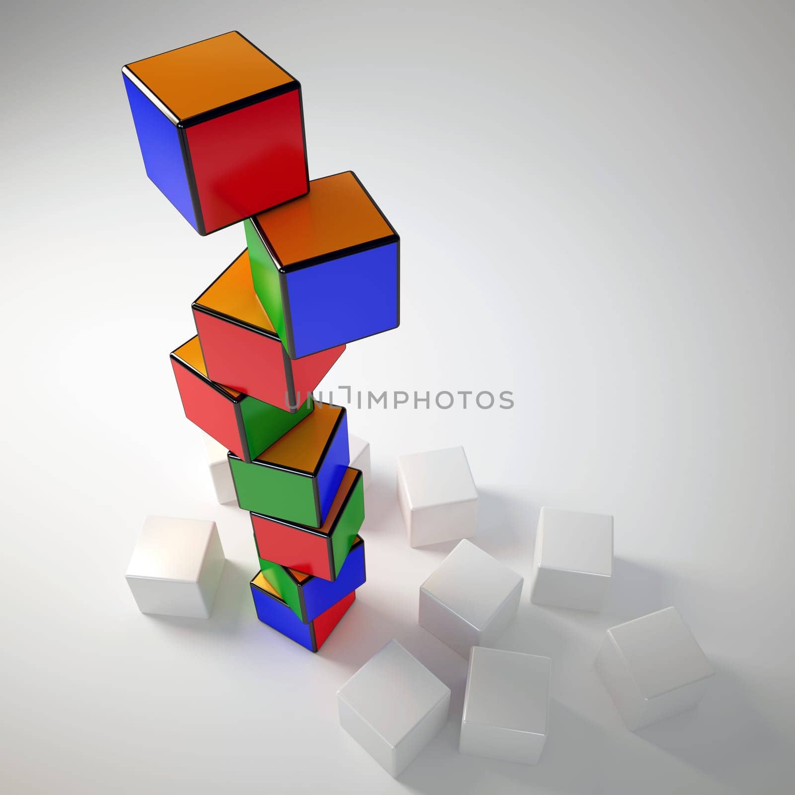 building from colourful children's blocks