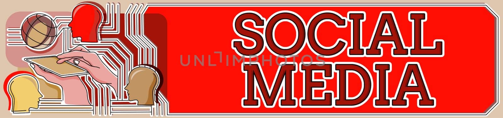 Text showing inspiration Social Media, Business approach Online communication channel Networking Microblogging