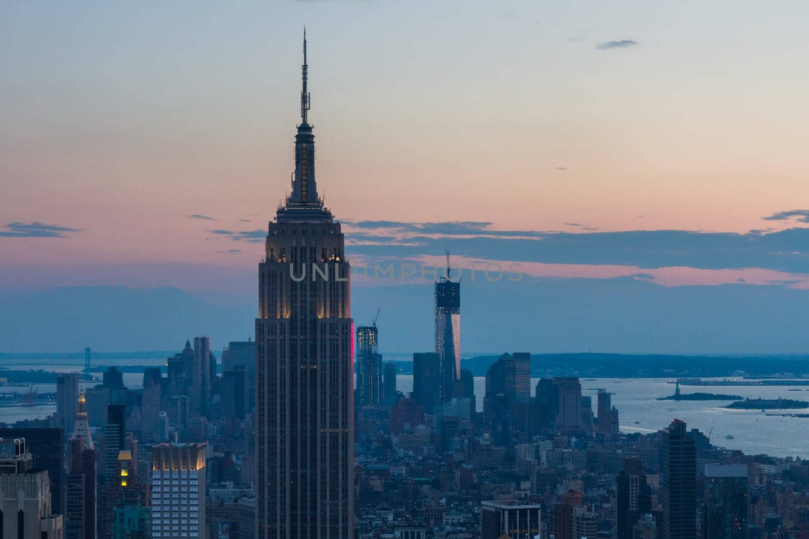 This photo was shot from New York skyline after sunset.