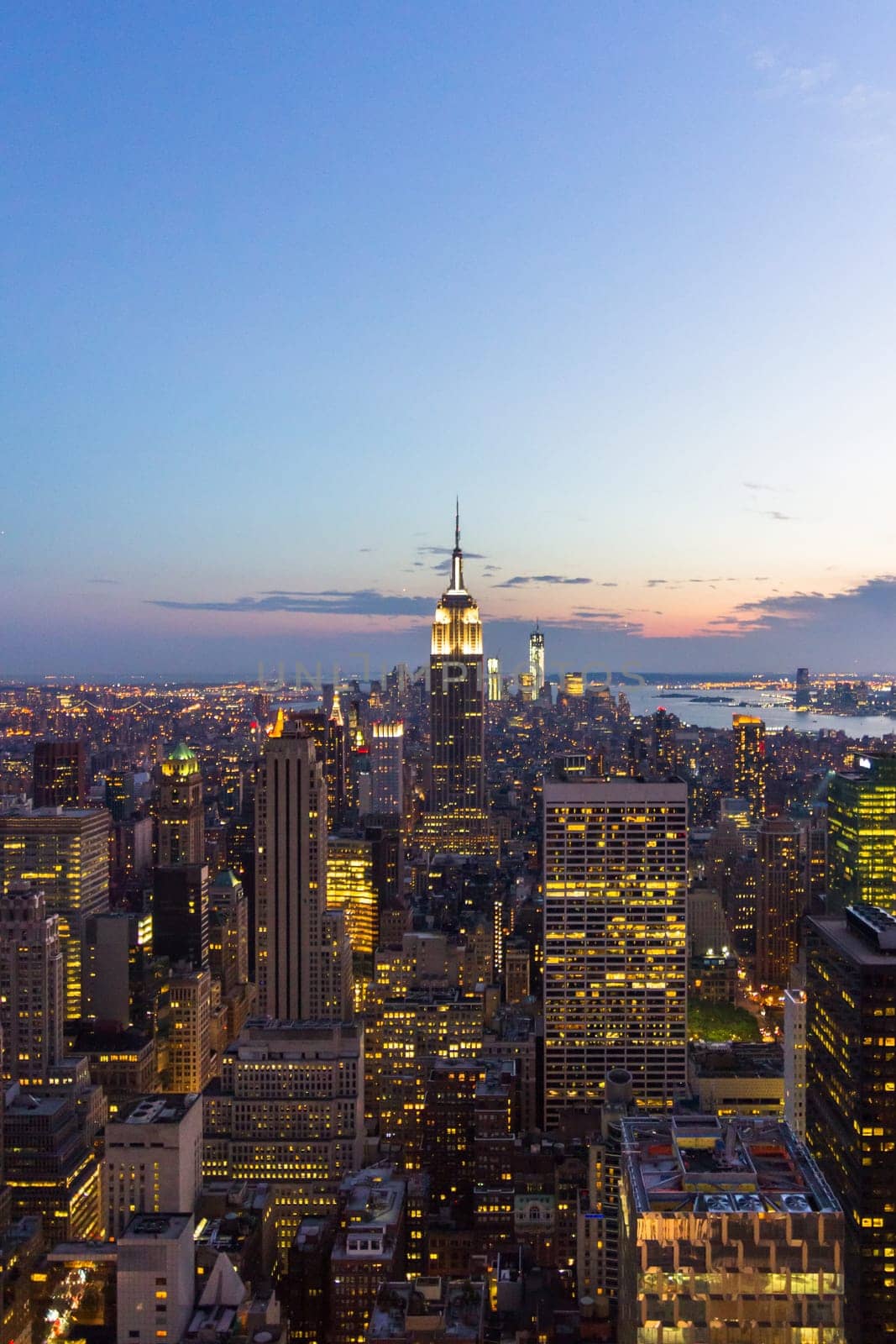 This photo was shot from New York skyline after sunset.