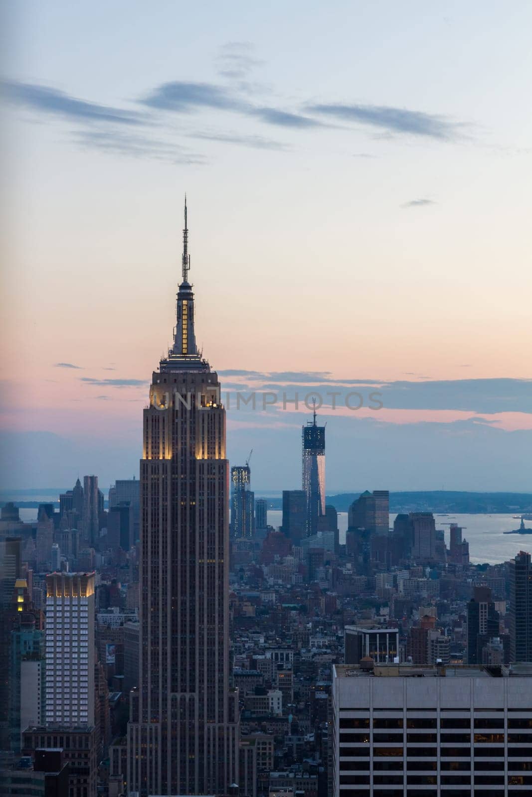 This photo was shot from New York skyline after sunset.