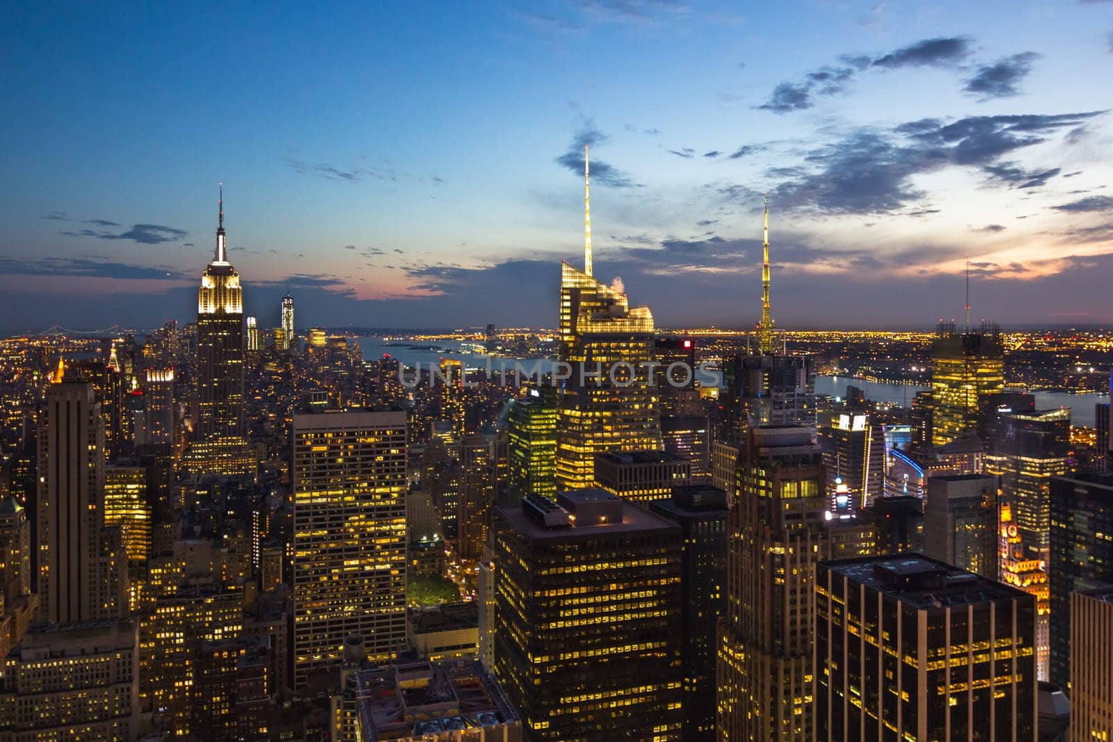 This photo was shot from New York skyline after sunset.