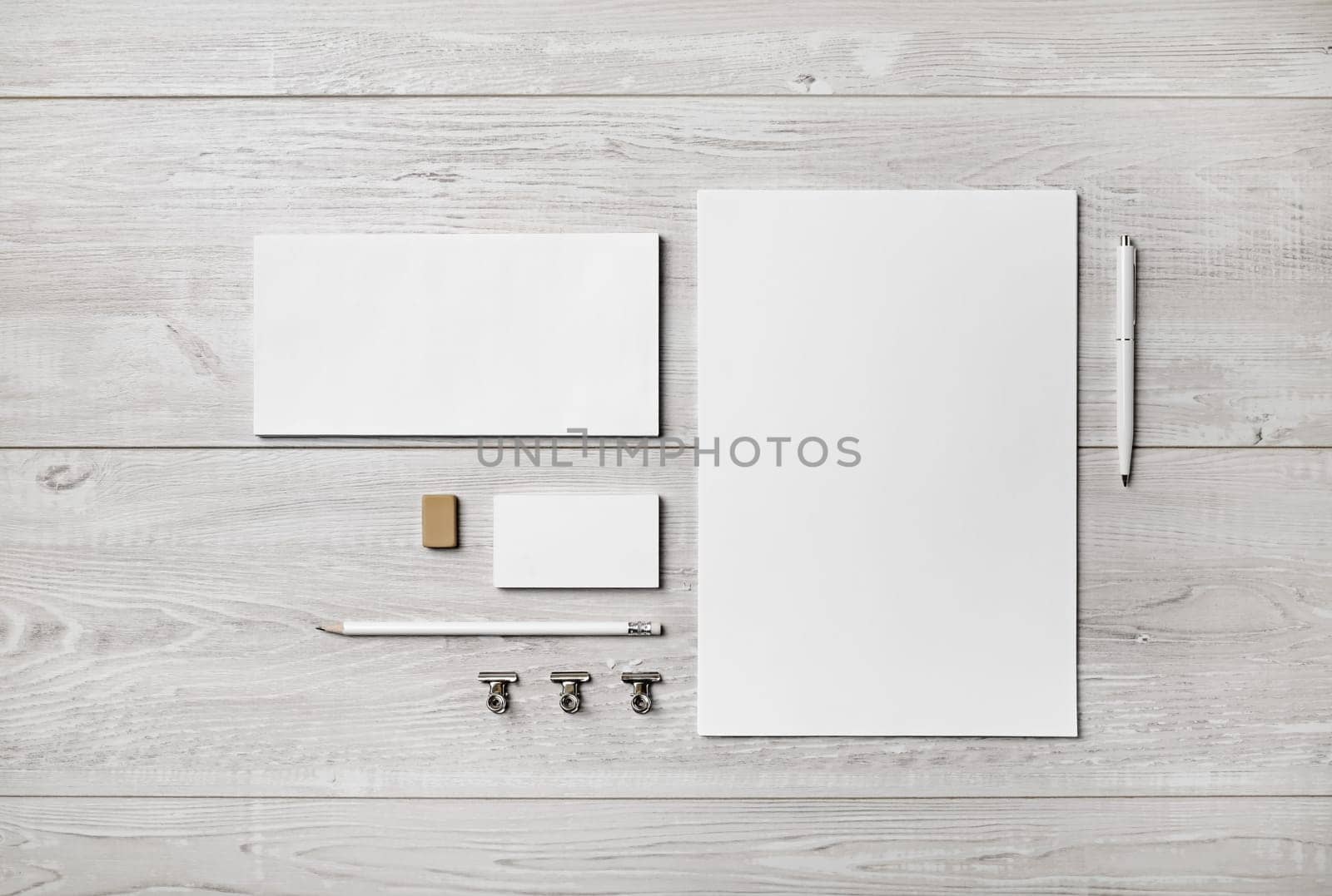 Blank stationery set. Mockup for branding identity. Flat lay.
