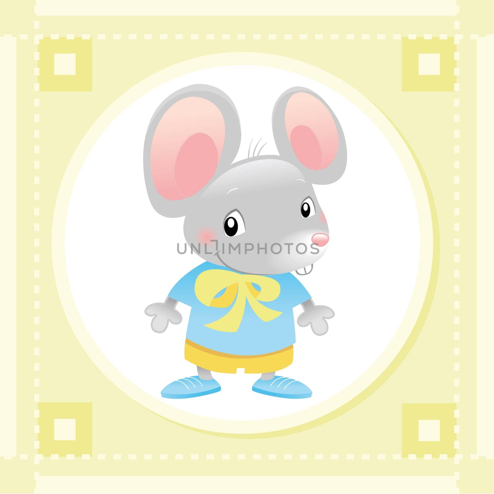 Baby Mouse, funny cartoon and vector Illustration