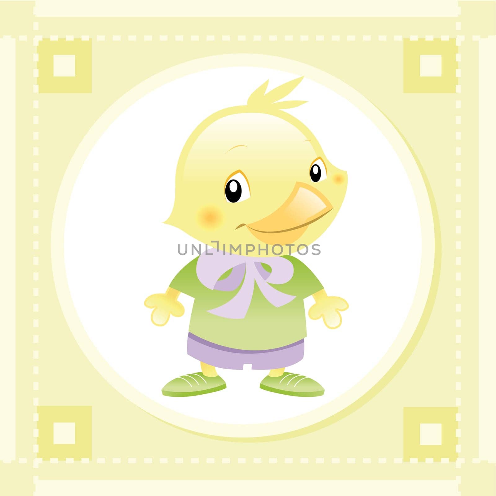 Baby Bird, funny cartoon and vector Illustration