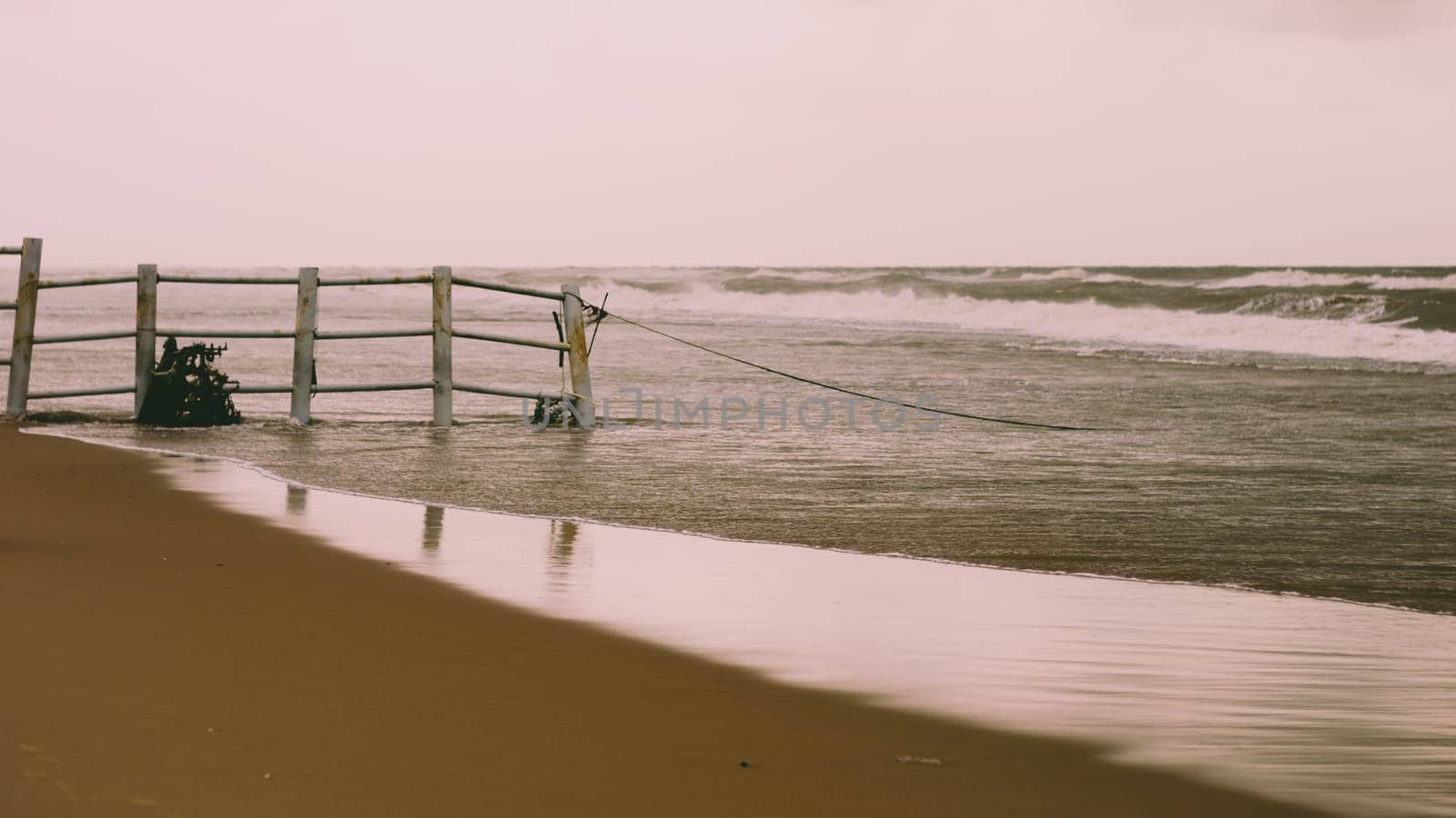 Tropical Sea Beach at a Sunset time. Focus at a distance. Puri, Odisha, India