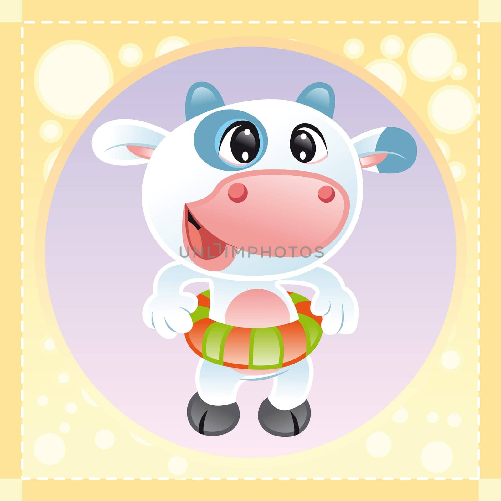 Baby Cow, cartoon and vector character
