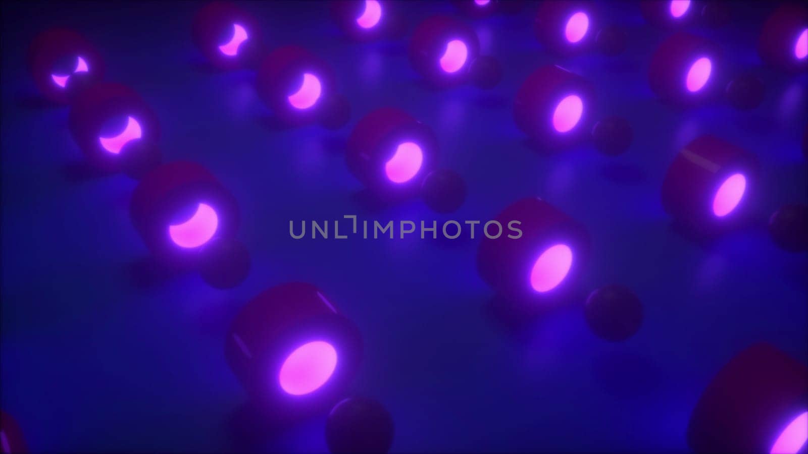 Circle geometry with neon. Computer generated 3d render