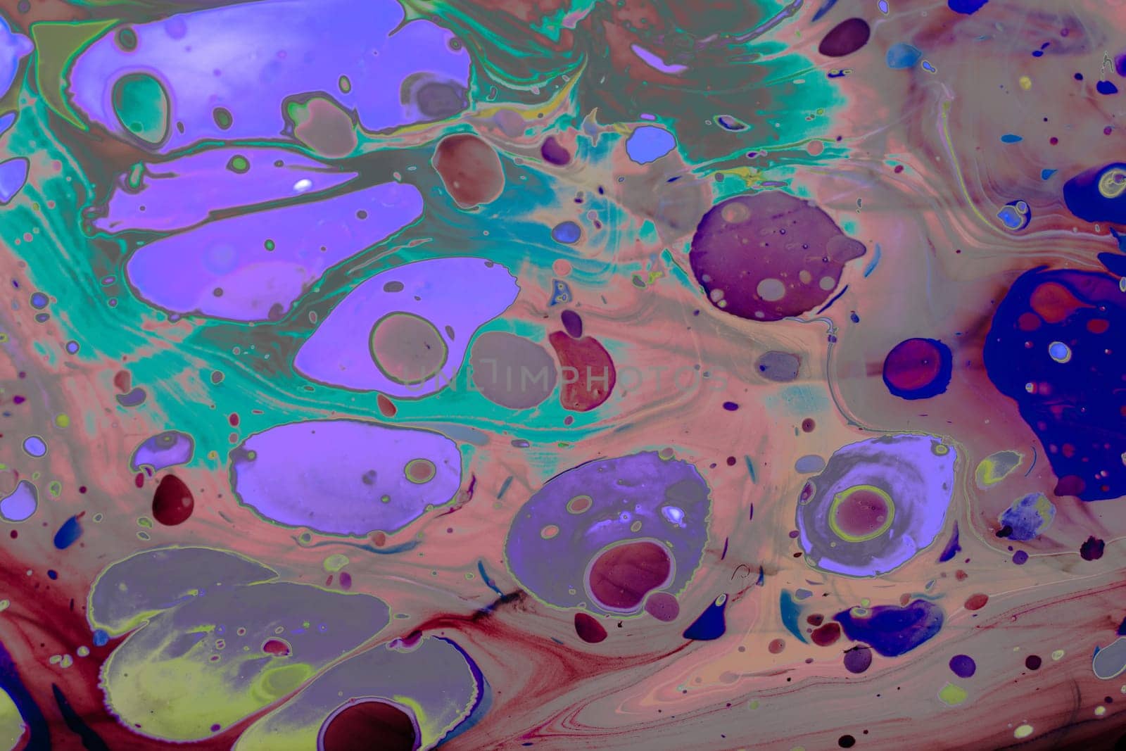 Traditional Ottoman Turkish marbling art patterns as abstract colorful background