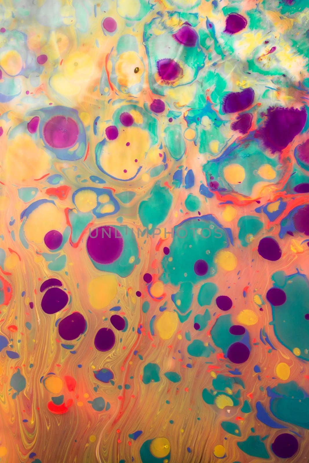Traditional Ottoman Turkish marbling art patterns as abstract colorful background