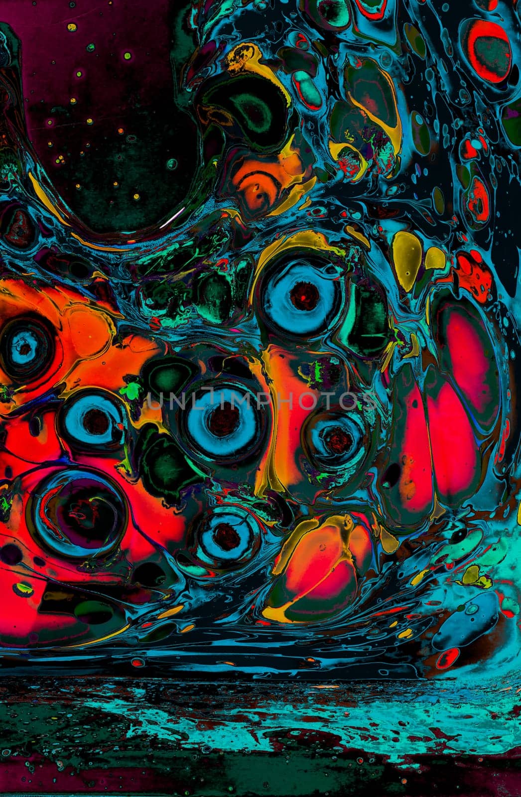 Traditional Ottoman Turkish marbling art patterns as abstract colorful background