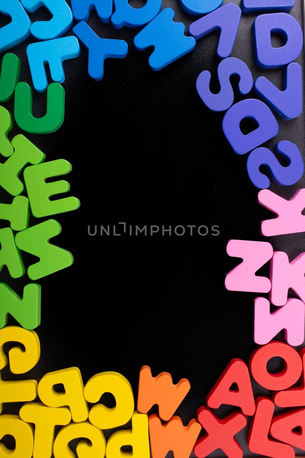 Colorful Letters of Alphabet made of wood