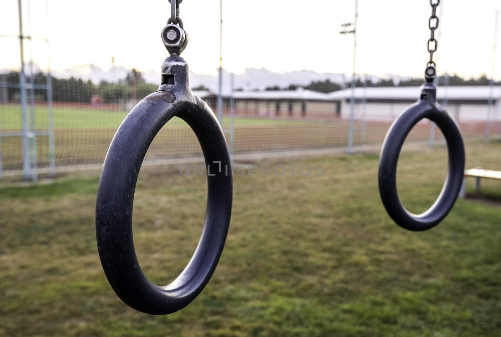 Detail of objects to exercise in an outdoor gym