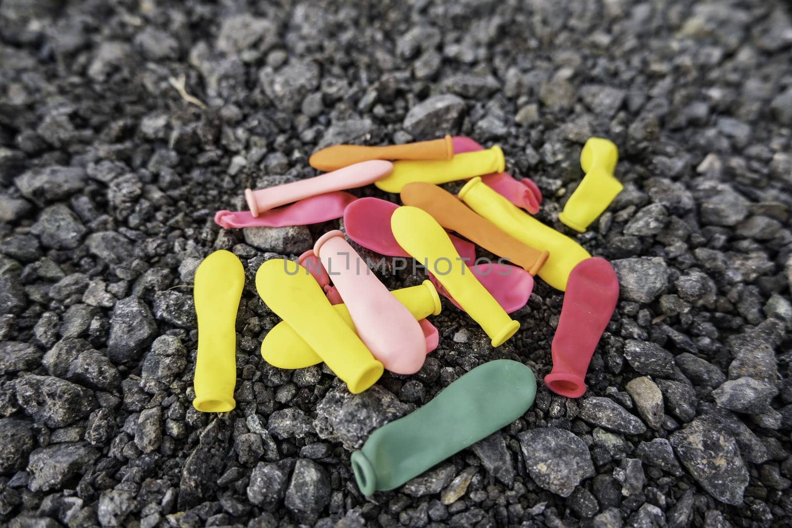 Detail of rubber balloons to fill with water, games and children's fun