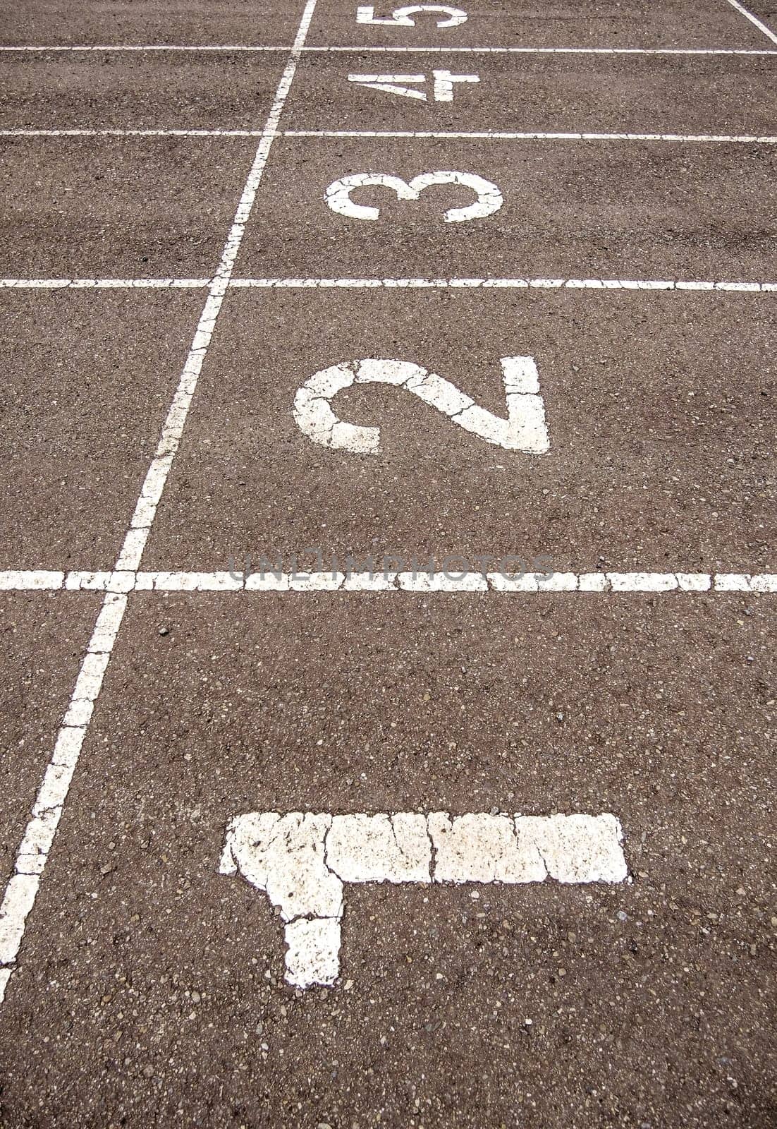 Detail of outdoor athletics track, sport and competition