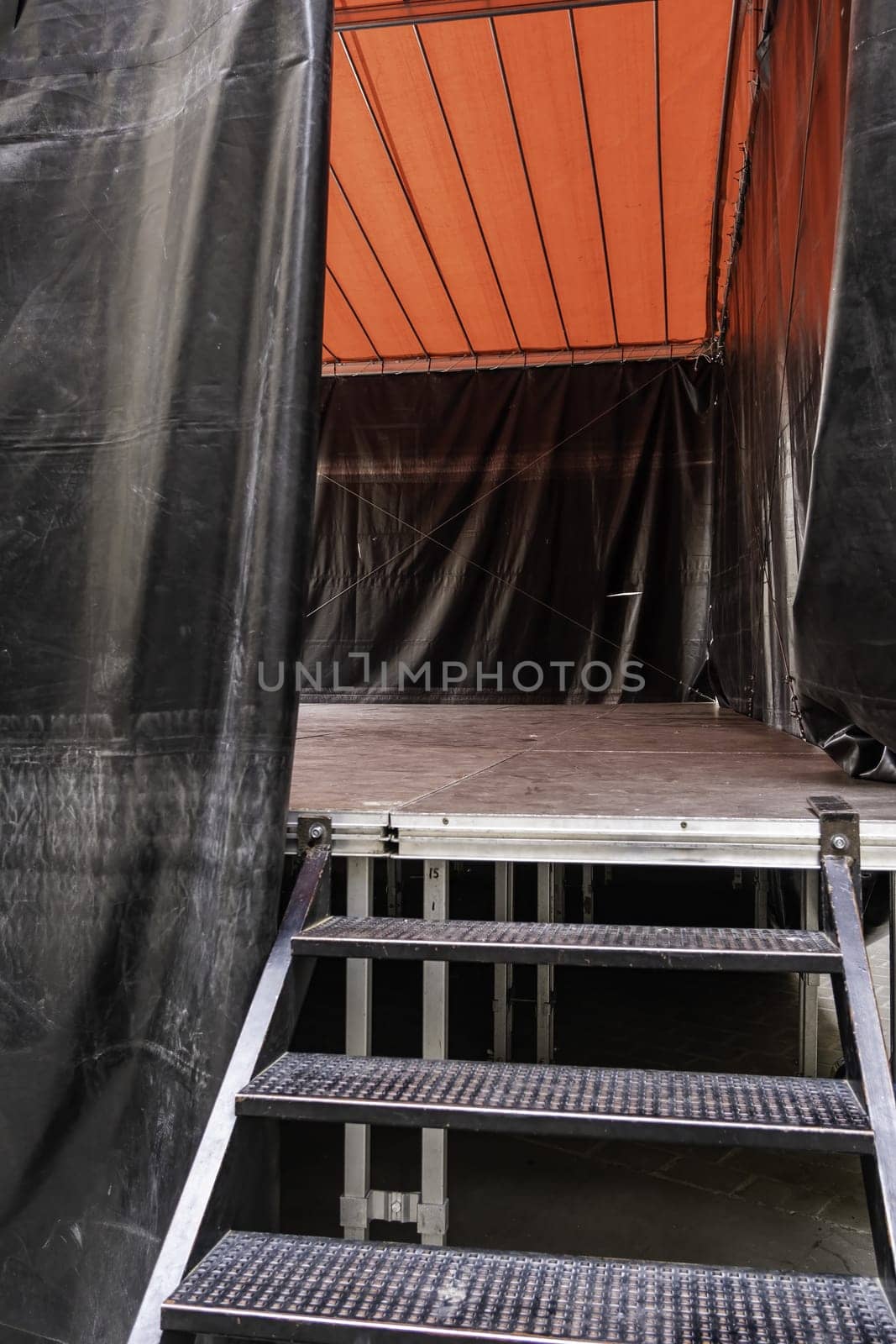 Detail of access to a stage, show