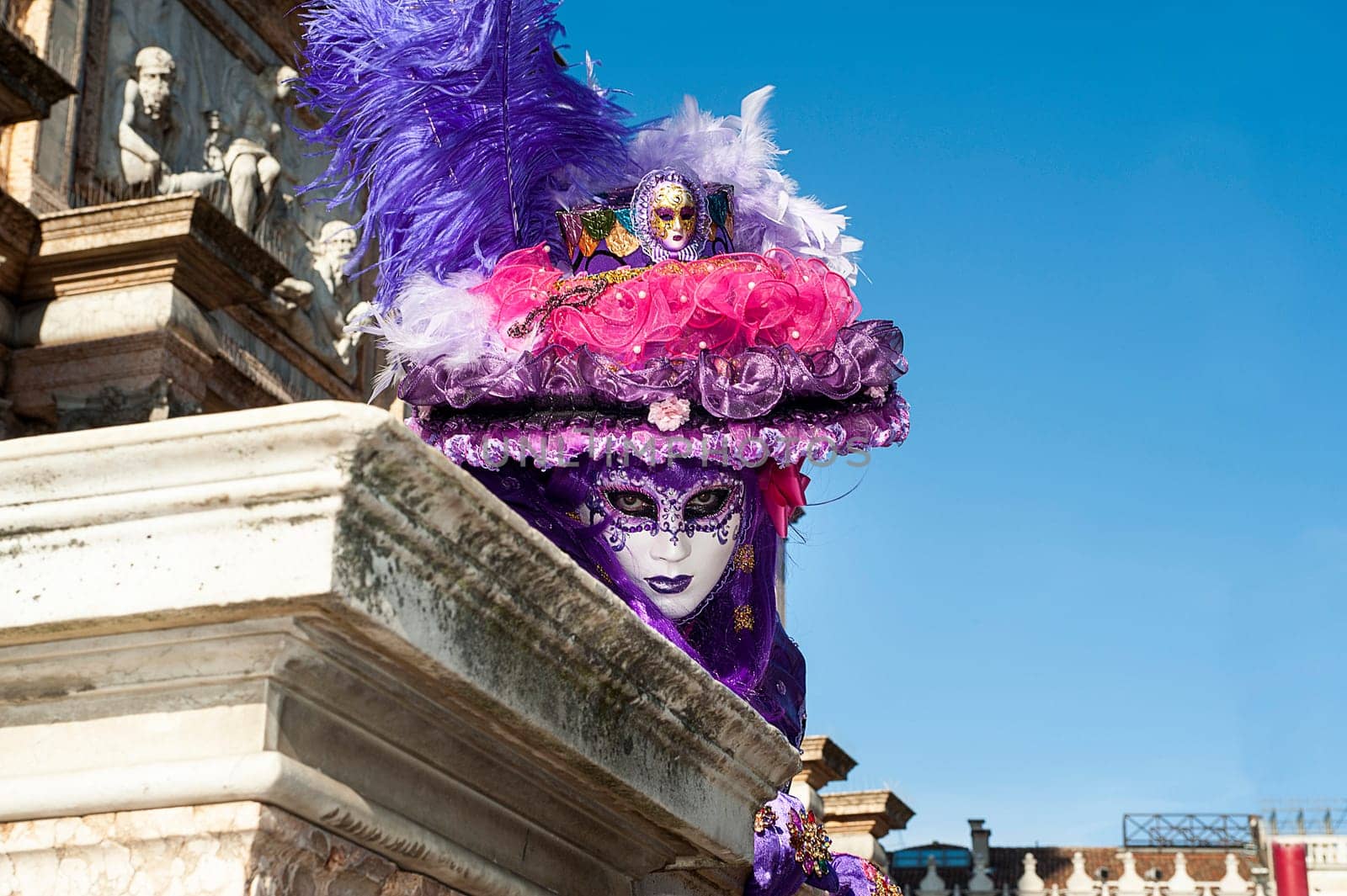 VENICE, ITALY - Febrary 6 2018: The masks of the Venice carnival 2018.