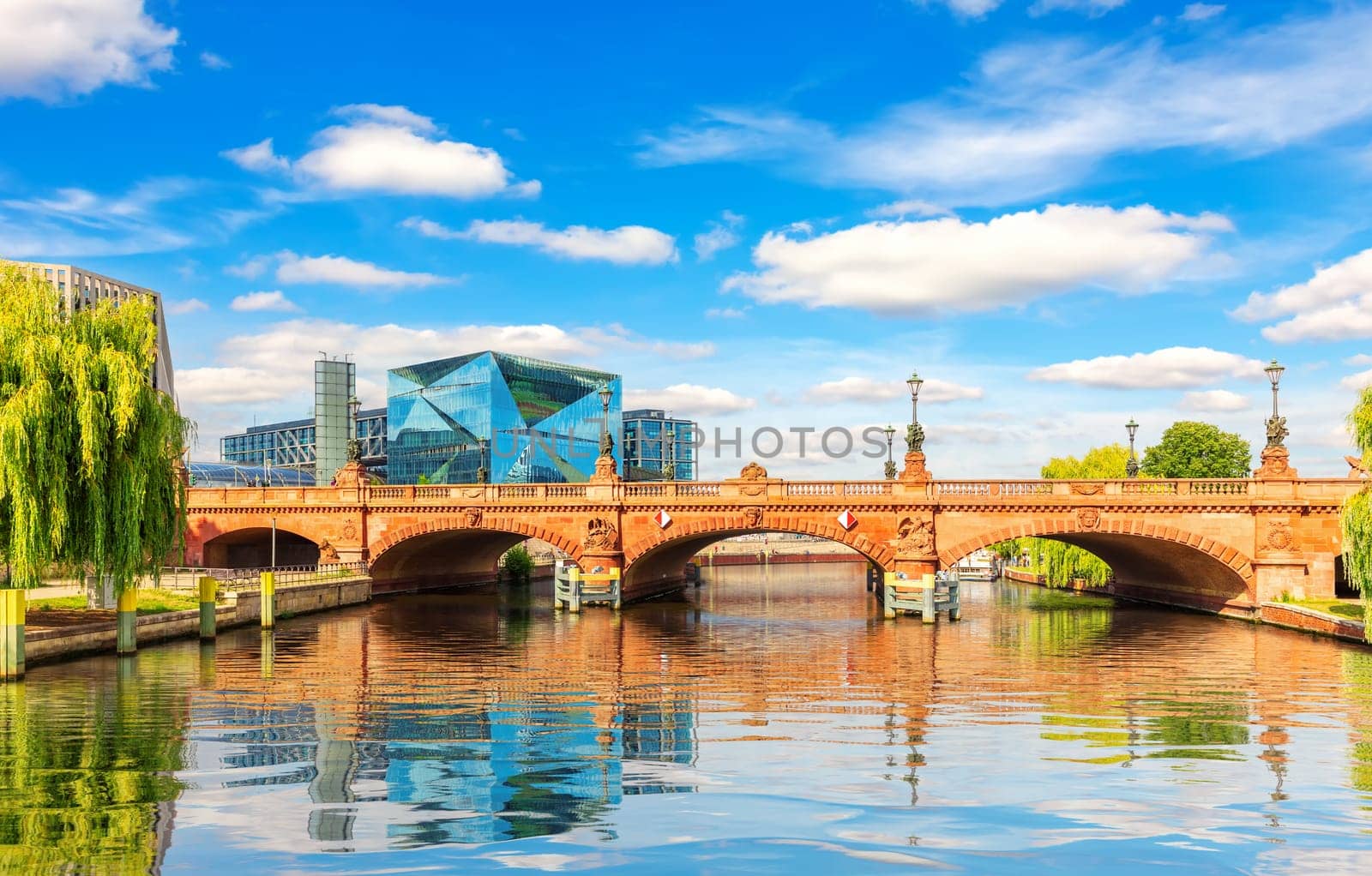 Moltke Bridge over the Spree River in the downtown of Berlin, Germany.