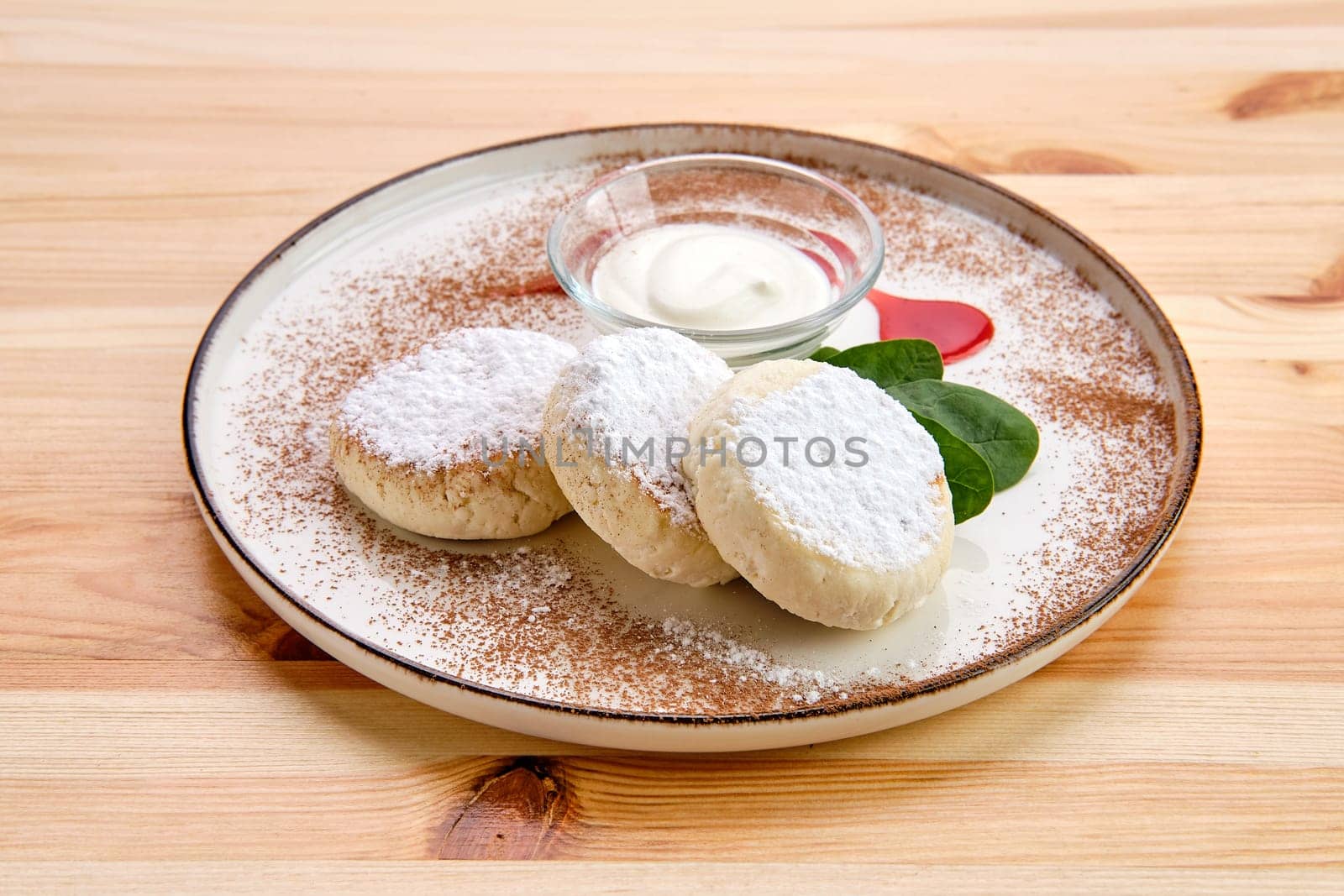 cheese pancake with sour cream