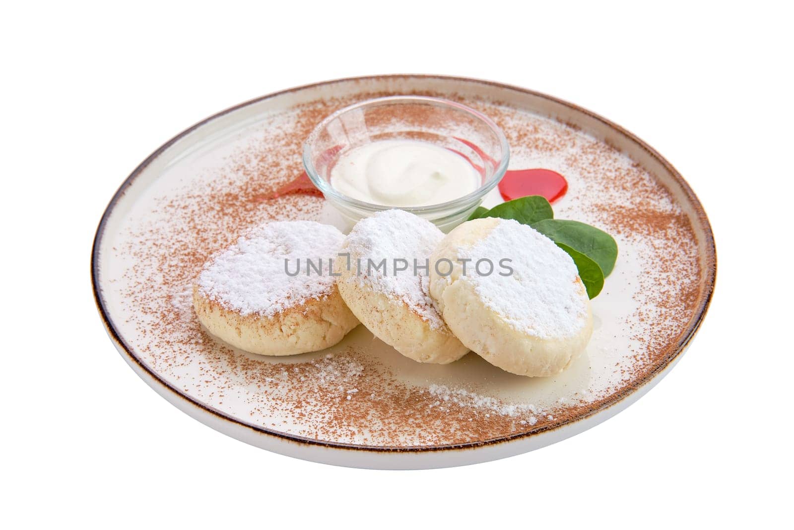 cheese pancake with sour cream