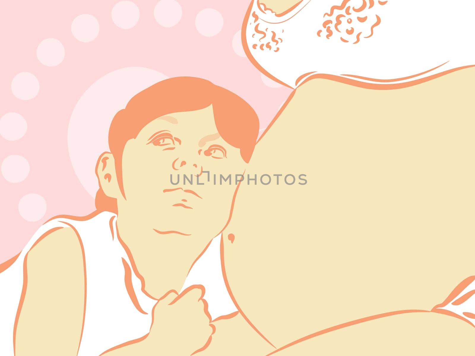 a son embraces pregnant mum for a belly.