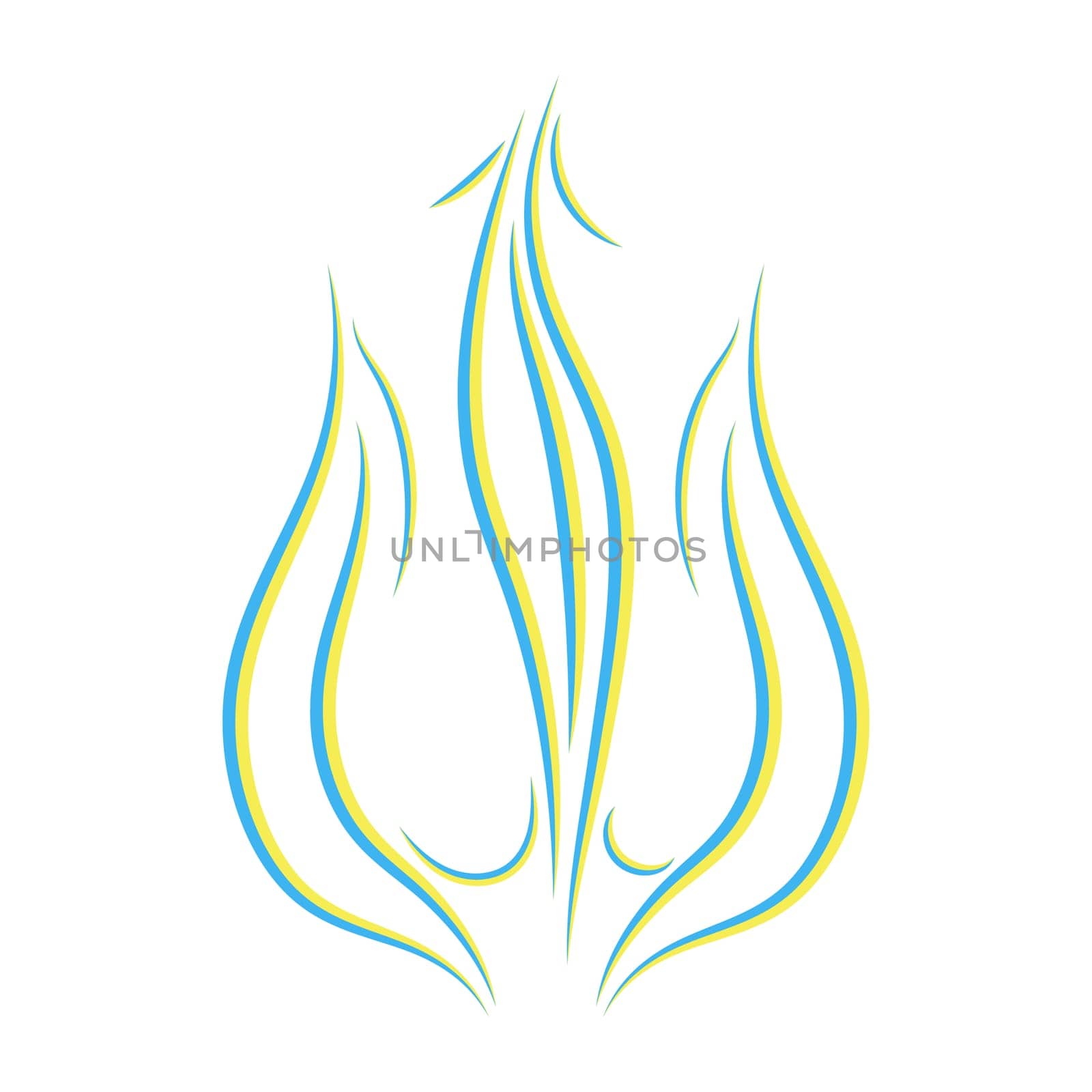 Modern Ukrainian Trident Icon Isolated on White Background.
