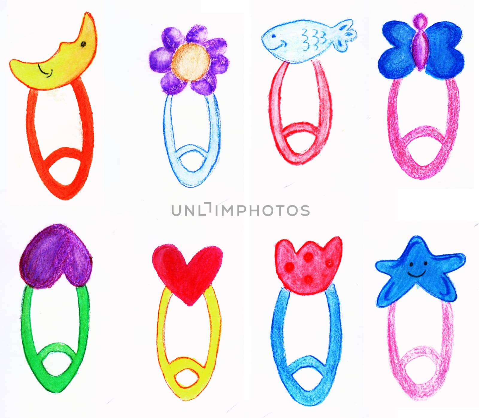 a hand drawn cute baby pins