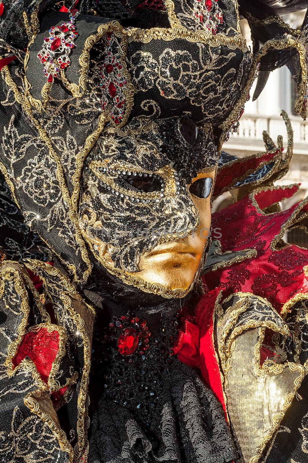 VENICE, ITALY - Febrary 6 2018: The masks of the Venice carnival 2018.