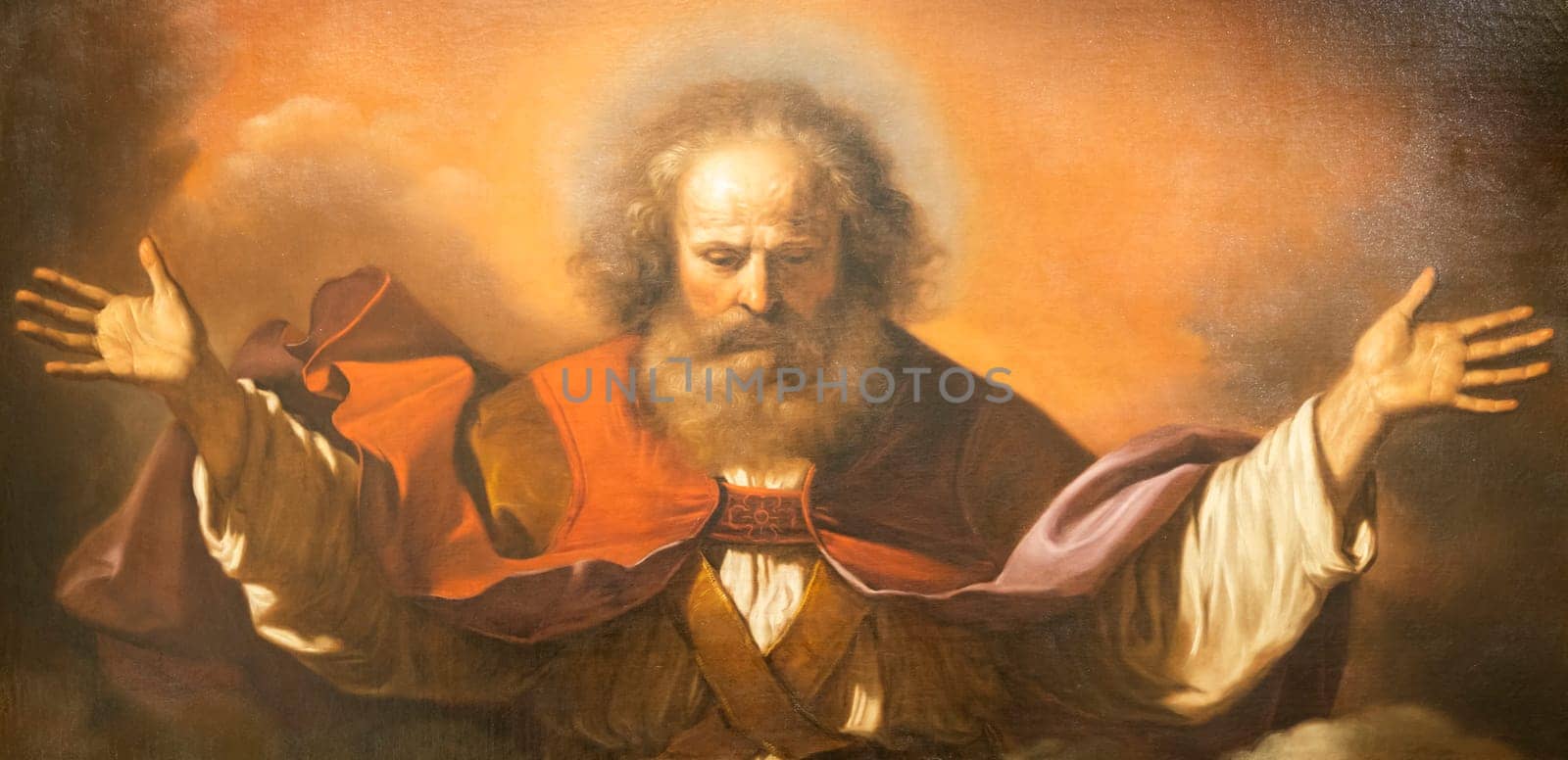 Turin, Italy - Circa August 2021: God the Father - Giovan Francesco Barbieri, 1646