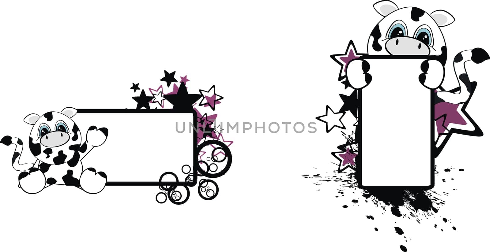 cow baby cartoon in vector format very easy to edit