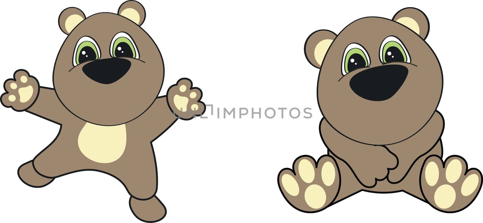 teddy bear cartoon set in vector format very easy to edit