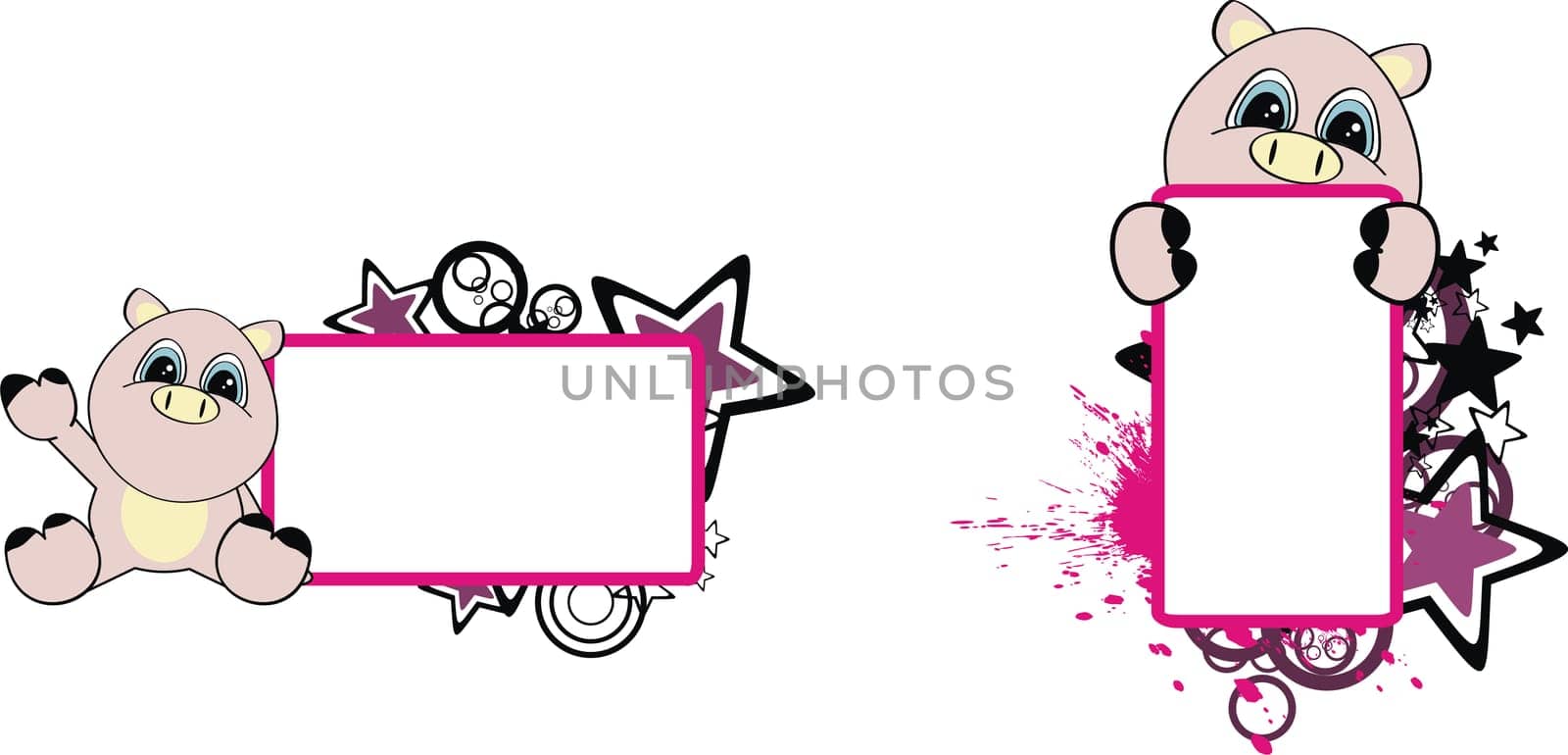 pig baby cartoon in vector format very easy to edit