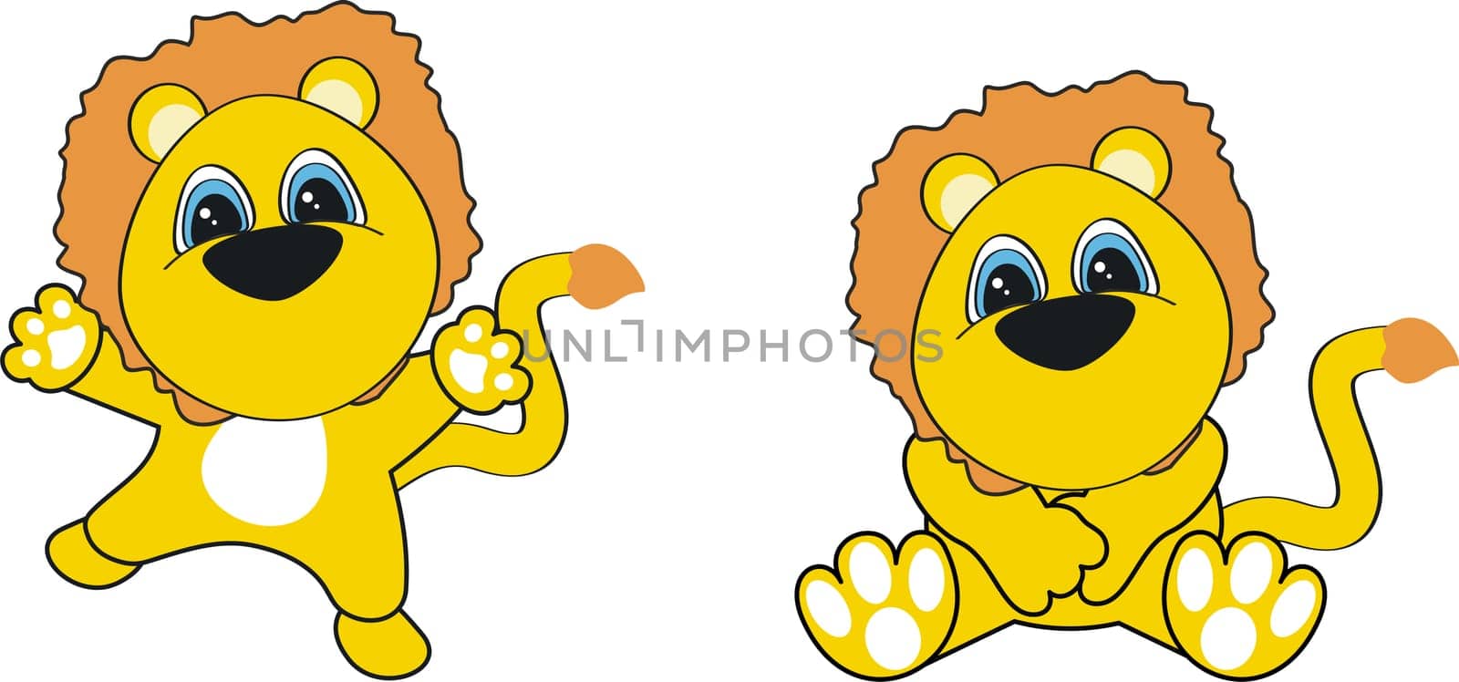 lion cartoon set in vector format very easy to edit