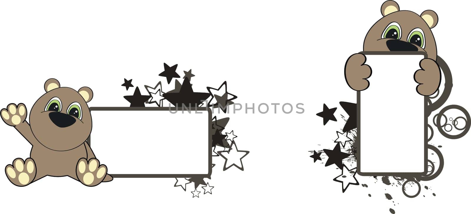 teddy bear baby cartoon in vector format very easy to edit