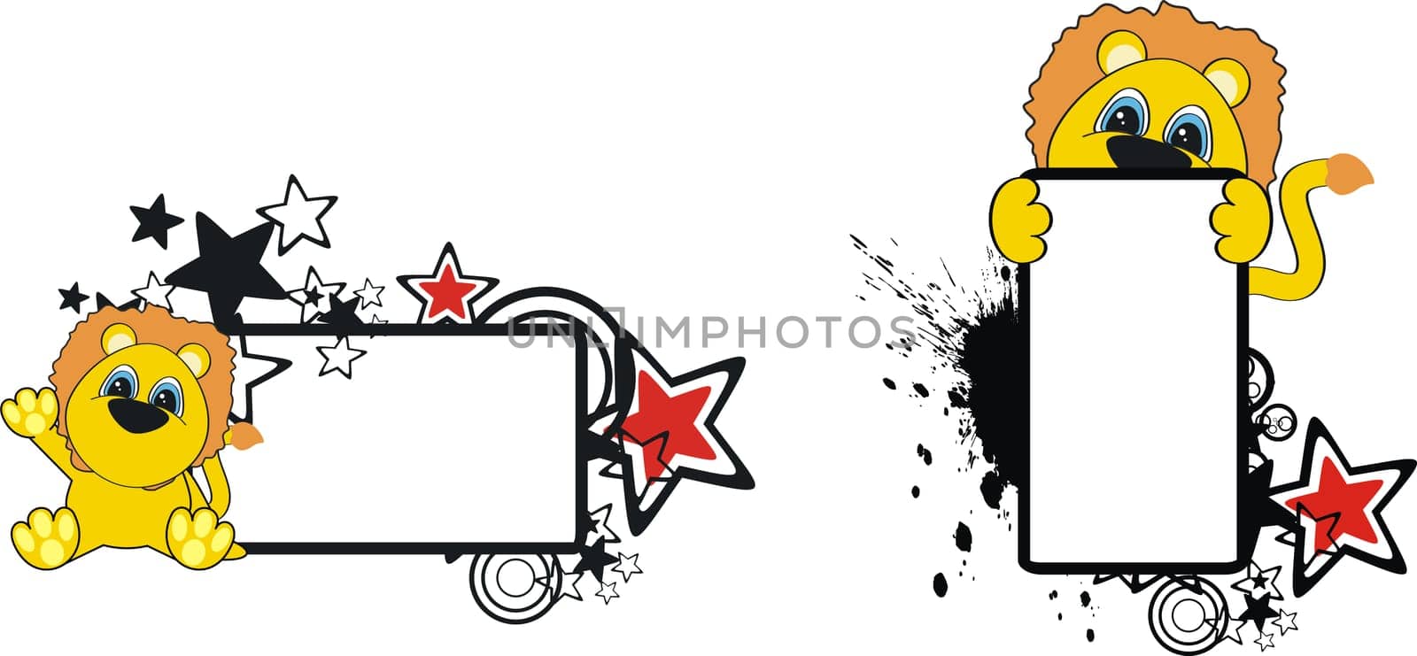 lion baby cartoon in vector format very easy to edit