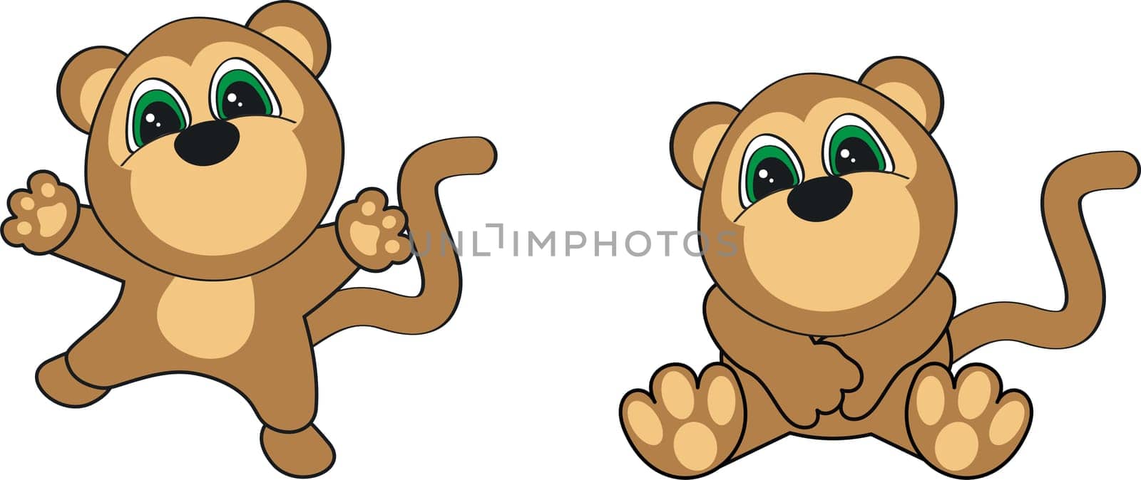 monkey cartoon set in vector format very easy to edit
