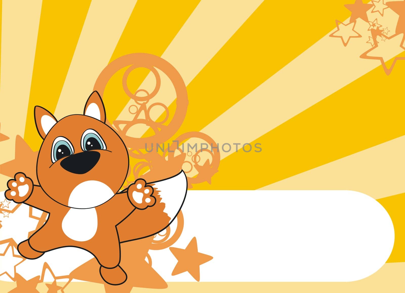 fox cartoon background in vector format very easy to edit