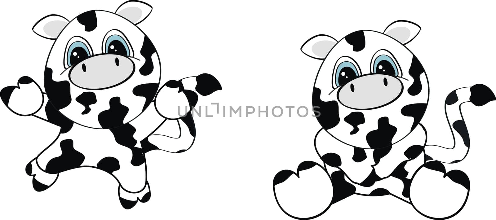 cow cartoon set in vector format very easy to edit