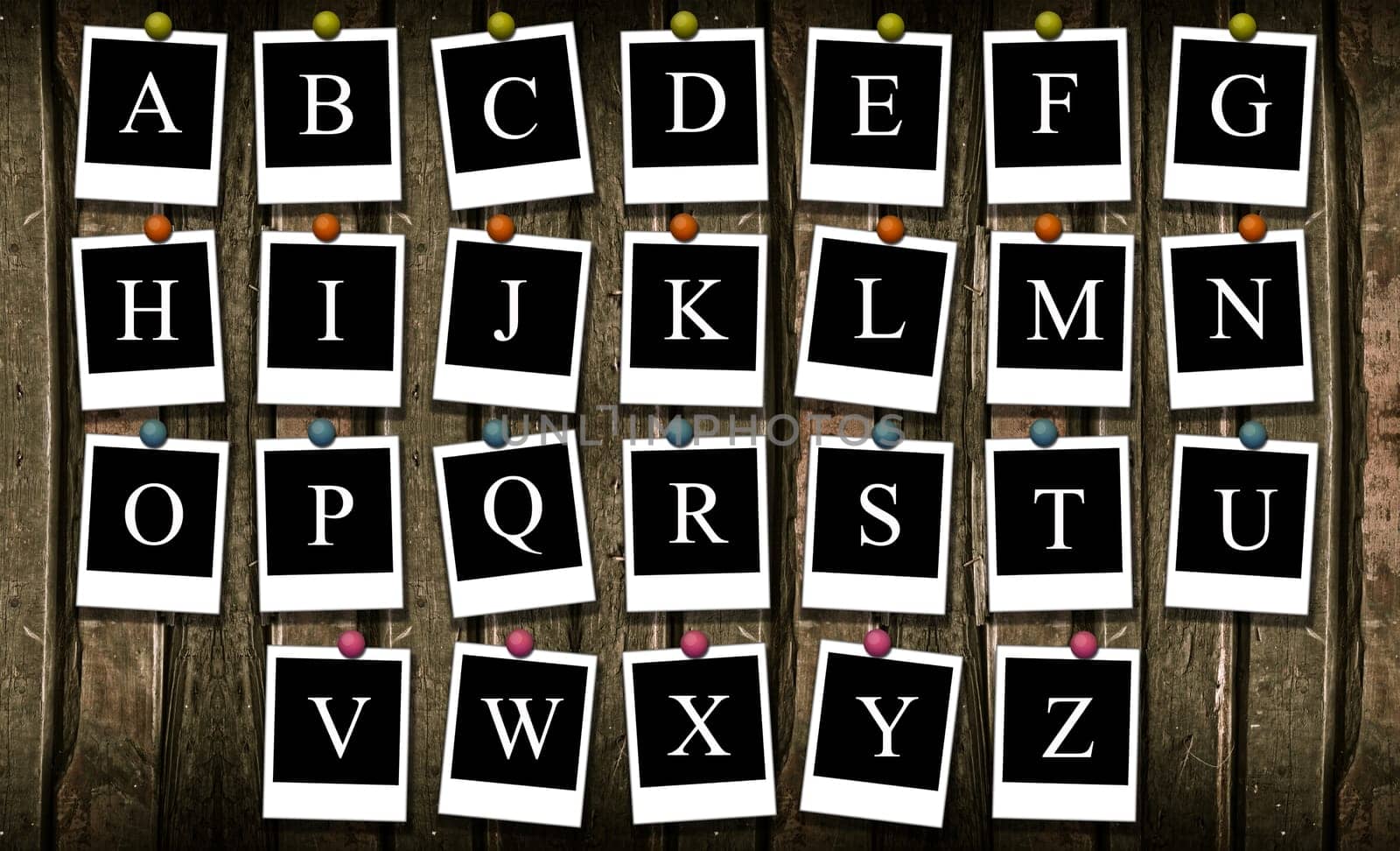 Alphabet in the photo frame