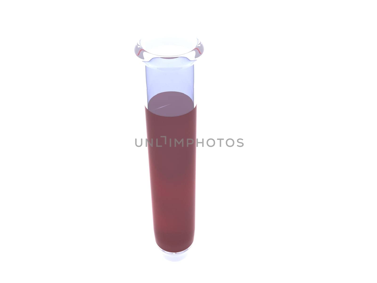 blood in test tube. 3d
