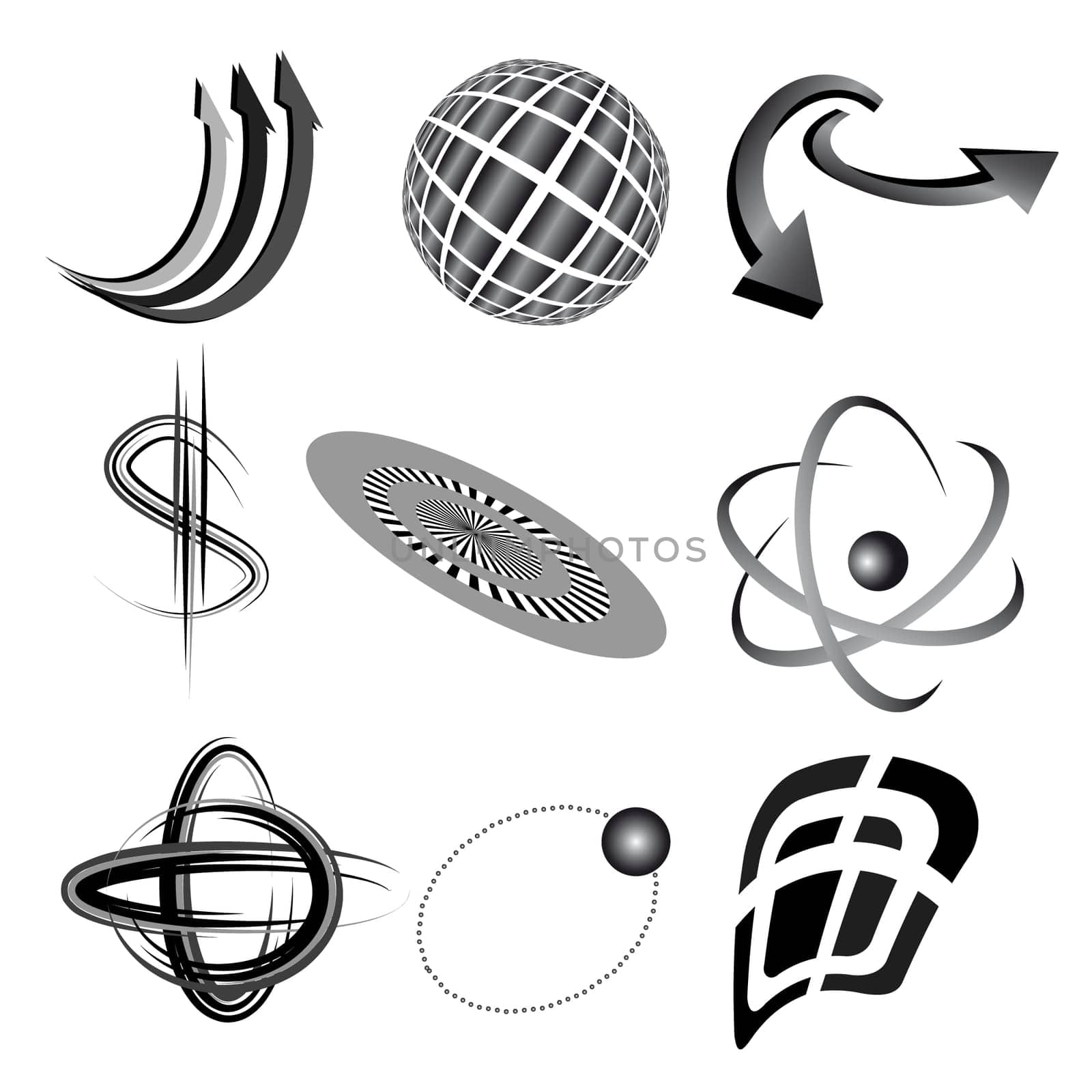A set of abstract design elements. Vector illustration